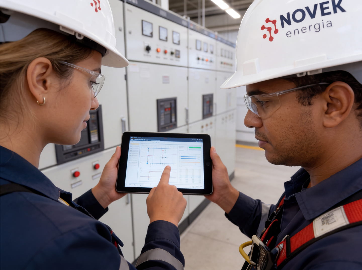 Responsável técnico Novek elaborando relatório técnico e projeto elétrico